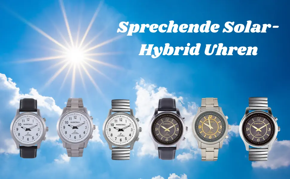 Sprechende Solar Hybrid Funkarmbanduhr